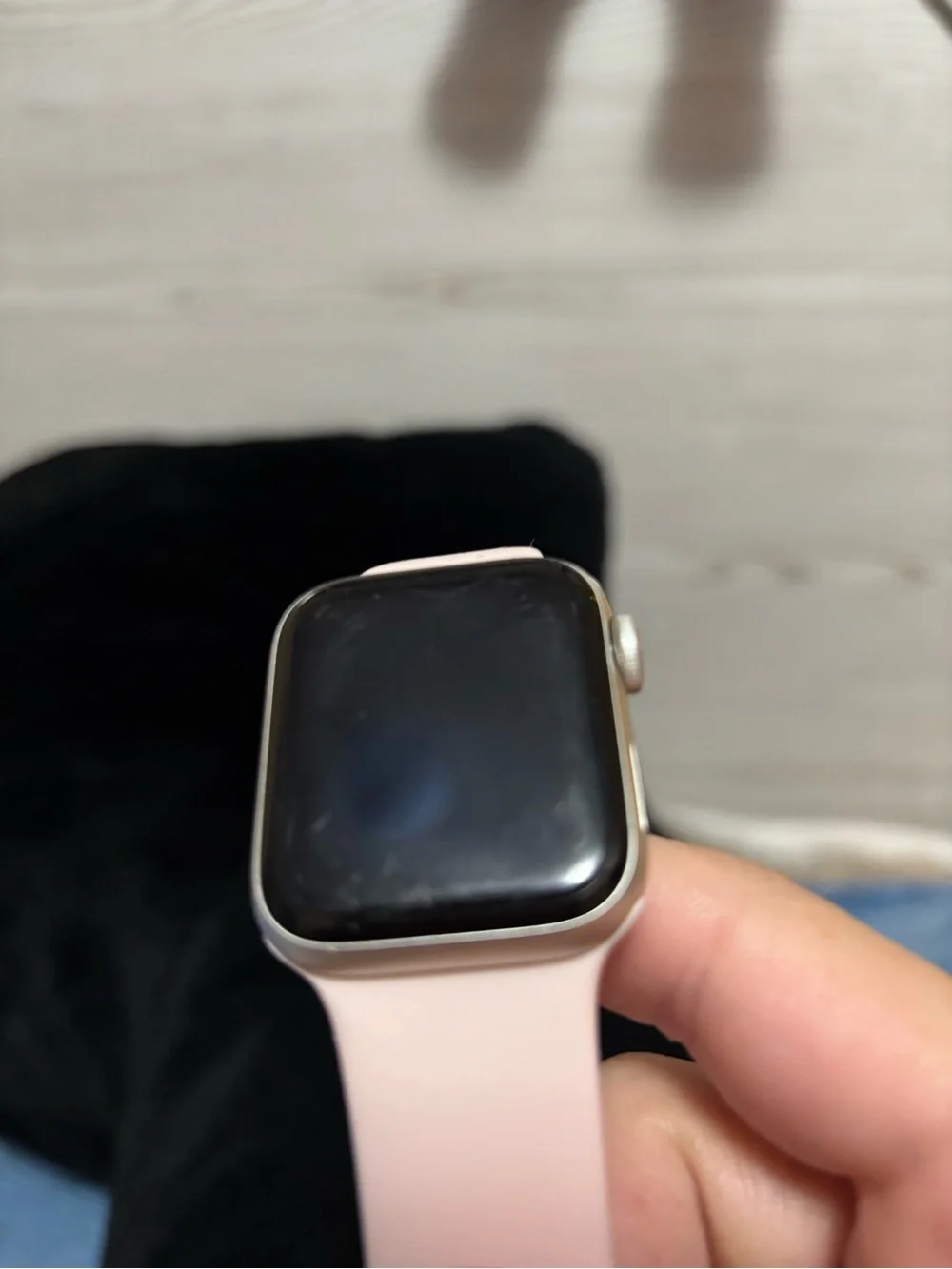 Smartwatch with Pink Silicone Band